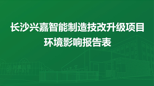 长沙兴嘉智能制造技改升级项目环境影响报告表